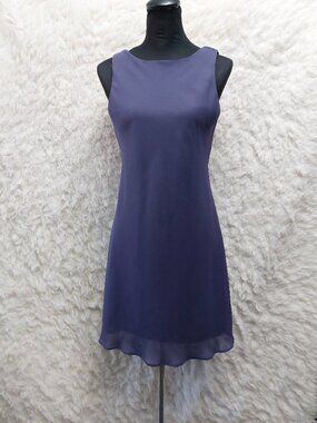 Vintage Fairweather  Women's Blue Sleeveless A-line Mini Dress Round Neck Size 4